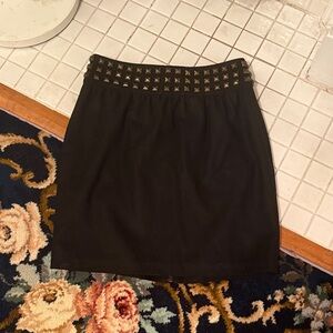 Silence + Noise wool blend Black Studded Mini Skirt- worn twice